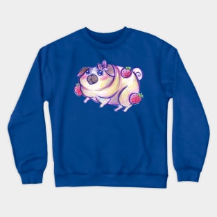 Strawberry Pug Crewneck Sweatshirt